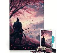 Rompecabezas de 1000 Piezas con Paisaje de cerezos en Flor samurái para Adultos y Adolescentes Recuerda armarlo Lentamente y Disfruta de un Corte preciso Arte Coleccionable (38x52cm)