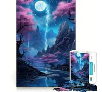 Rompecabezas de 1000 Piezas con Paisaje de Cielo Nocturno fantástico para Adultos Juguete para ejercitar la Mente, Ideal para Momentos de unión, Arte y como Regalo Elegante (38x26cm)