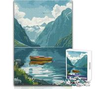 Rompecabezas de 1000 Piezas con Paisaje de fiordo, Juguete, Juego Intelectual, Aprendizaje, Regalo Educativo para cumpleaños, tamaño 38x52cm