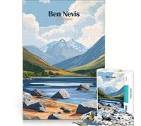 Rompecabezas de 1000 Piezas con Paisaje de la montaña Ben Nevis, decoración de Pared de Juguete, Regalo de cumpleaños, cumpleaños y Navidad 50x75cm