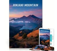 Rompecabezas de 1000 Piezas con Paisaje de la montaña Rinjani al Atardecer para Adultos Ideal para Jugar y entretenerse en casa Bordes limpios Un Regalo Encantador (50x75cm)