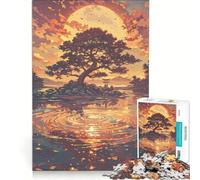Rompecabezas de 1000 Piezas con Paisaje de Lago al Atardecer Juego de ingenio Entrena tu Cerebro y Tus Manos Ideal para Decorar tu Escritorio 38x26cm