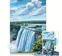 Rompecabezas de 1000 Piezas con Paisaje de Las Cataratas del Niágara para Adolescentes Juguete para ejercitar la Mente Fácil de armar Regalo Elegante (50x75cm)