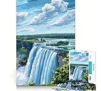 Rompecabezas de 1000 Piezas con Paisaje de Las Cataratas del Niágara para Adultos Juguete para ejercitar la Mente Obra de Arte Relajante y Divertida para armar (38x52cm)