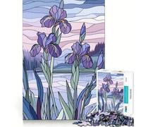 Rompecabezas de 1000 Piezas con Paisaje de Lirios morados,Corte sin Costuras,Juego para ejercitar la Mente,Actividad Relajante,diversión,Regalo de cumpleaños,pasatiempo (38x26cm)