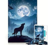 Rompecabezas de 1000 Piezas con Paisaje de Lobos y Hombres Lobo para Adultos Entrenamiento Mental Divertido Corte de precisión Bordes Lisos Actividad Absorbente para Noches tranquilas (38x52cm)