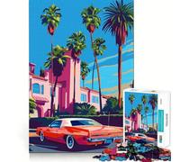 Rompecabezas de 1000 Piezas con Paisaje de Los Ángeles,California Ajuste Arte,Habilidad Creativa,Juguete,Tiempo de Descanso,Juego,decoración navideña (38x52cm)