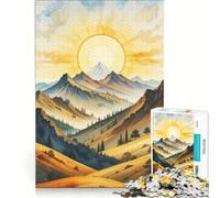 Rompecabezas de 1000 Piezas con Paisaje de montaña al Amanecer Juego de ingenio Entrena tu Cerebro y Tus Manos Ideal para Decorar tu Escritorio 38x26cm