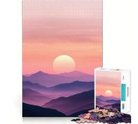 Rompecabezas de 1000 Piezas con Paisaje de montaña al Atardecer para Adultos Juguete para Pensar, Calma, relajación, decoración de Pared con Corte Limpio 38x52cm