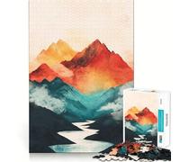 Rompecabezas de 1000 Piezas con Paisaje de montaña en Acuarela para Adolescentes Diversión Alta precisión Manualidades y una Actividad Relajante para desconectar (38x26cm)