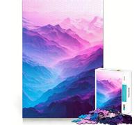 Rompecabezas de 1000 Piezas con Paisaje de montaña en Tonos Pastel para Adultos Ideal para Mejorar la Memoria Un pasatiempo Relajante Corte Firme Fiestas (38x52cm)