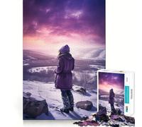 Rompecabezas de 1000 Piezas con Paisaje de montaña Nevada para Adolescentes Ideal para Mejorar la Memoria, Relajarse y divertirse Corte Firme Regalo Festivo (38x26cm)