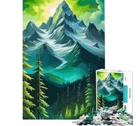 Rompecabezas de 1000 Piezas con Paisaje de montaña y árboles Verdes Desafío de Inteligencia Cerebral Juguetes educativos adictivos Carrera de Velocidad Manual Regalos para cumpleaños tamaño 38x52cm