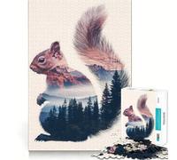 Rompecabezas de 1000 Piezas con Paisaje de montaña y Ardillas para Adultos Juguete de Habilidad para desarrollar la Capacidad de reacción Lenta Colección de Piezas de Arte con Cortes precisos 38x26cm