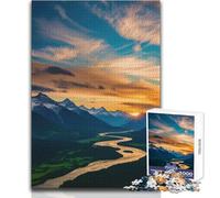 Rompecabezas de 1000 Piezas con Paisaje de montaña y Atardecer para Adultos Actividad Inteligente para Jugar y Aprender sincero para Celebrar Tamaño 50x75cm