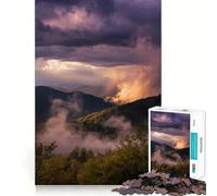 Rompecabezas de 1000 Piezas con Paisaje de montaña y Cielo tormentoso para Adultos Juguete de lógica, diseño Relajante y Divertido para armar Regalo Ideal para Navidad (50x75cm)