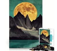 Rompecabezas de 1000 Piezas con Paisaje de montaña y Luna para Adolescentes Juguete fácil de Usar y de Ocio Corte preciso Regalo increíble (50x75cm)