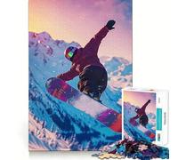Rompecabezas de 1000 Piezas con Paisaje de montaña y Snowboard para Adolescentes Juguete Inteligente para Jugar en Interiores Corte preciso (38x26cm)