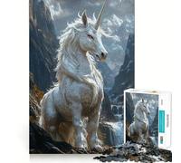 Rompecabezas de 1000 Piezas con Paisaje de montaña y Unicornios para Adultos Diversión para Entrenar la Mente Piezas sin Rebabas y de Corte Limpio Actividad para Compartir en Familia (38x26cm)