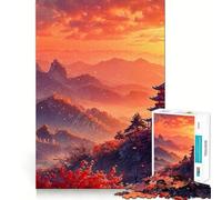 Rompecabezas de 1000 Piezas con Paisaje de Pagoda al Atardecer para Adolescentes Juguete para ejercitar la Mente Actividad en casa Diseño Artículo de Santa Claus 38x52cm