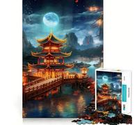 Rompecabezas de 1000 Piezas con Paisaje de Pagoda de Japón para Adolescentes Juguete Que estimula la lógica y Alivia la tensión Borde de Calidad Artículo de Santa Claus (50x75cm)