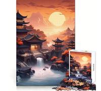 Rompecabezas de 1000 Piezas con Paisaje de Pagoda de Japón para Adultos Juego Inteligente de Rompecabezas Divertido Montaje de imágenes Regalo de Temporada (50x75cm)