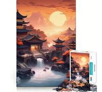 Rompecabezas de 1000 Piezas con Paisaje de Pagoda de Japón para Adultos, Juguete Que desafía la Mente, relajación y Entretenimiento Pieza de colección de Arte (38x26cm)