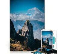 Rompecabezas de 1000 Piezas con Paisaje de Pico de montaña y Cielo Nublado para Adolescentes Juguete Intelectual para Fortalecer Lazos afectivos Corte de Calidad Regalo Memorable (38x52cm)