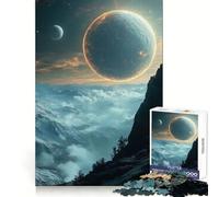 Rompecabezas de 1000 Piezas con Paisaje de Planetas sobre montañas brumosas para Adultos y Adolescentes Juguete para Pensar y reflexionar Alivia el estrés Regalo navideño de diseño nítido (38x26cm)