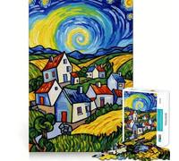 Rompecabezas de 1000 Piezas con Paisaje de Pueblo estilizado para Adolescentes Juguete cognitivo Disfruta Lentamente Borde Premium Elige tu Deseo de Papá Noel 38x52cm