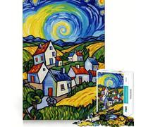 Rompecabezas de 1000 Piezas con Paisaje de Pueblo estilizado para Adultos y Adolescentes Mejora la Memoria Ligero y Relajante Corte preciso Un Regalo Encantador 38x26cm