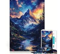 Rompecabezas de 1000 Piezas con Paisaje de Puesta de Sol en la montaña para Adultos y Adolescentes Un Rompecabezas Mental Que Ayuda a aliviar el estrés Un Regalo Original y Divertido (38x52cm)