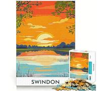 Rompecabezas de 1000 Piezas con Paisaje de Puesta de Sol en Swindon para Adolescentes Mejora la Memoria, relájate y Disfruta del Momento Bordes precisos Un Regalo increíble 50x75cm