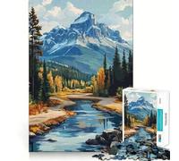 Rompecabezas de 1000 Piezas con Paisaje de río y montaña para Adultos y Adolescentes Un Rompecabezas Mental Que Ayuda a aliviar el estrés Un Regalo Original y Divertido (38x26cm)