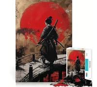 Rompecabezas de 1000 Piezas con Paisaje de samuráis japoneses para Adolescentes Juguete de lógica Fuerte para Disfrutar en Familia Borde Transparente Sorpresa cálida (50x75cm)