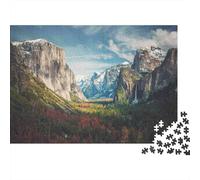 Rompecabezas de 1000 Piezas con Paisaje de Valle de montaña, desfiladero, Cascada y Valle. para Adultos de 12 años en adelante. Juegos educativos. Decoración del hogar. Desafiante.52x38cm.
