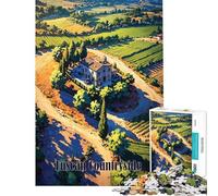 Rompecabezas de 1000 Piezas con Paisaje de Villa Toscana para Adolescentes Ideal para la diversión Familiar la interacción Entre Padres e Hijos cumpleaños y Navidad 38x52cm