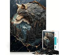 Rompecabezas de 1000 Piezas con Paisaje de Wolf Mountain Diversión para ejercitar la Mente Piezas de Ajuste preciso Un pasatiempo Fascinante para los Momentos de Ocio (50x75cm)
