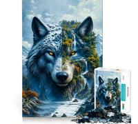 Rompecabezas de 1000 Piezas con Paisaje de Wolf Mountain Diversión para ejercitar la Mente Piezas de Ajuste preciso Un pasatiempo Fascinante para los Momentos de Ocio (38x52cm)
