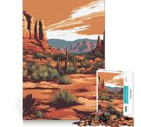 Rompecabezas de 1000 Piezas con Paisaje del Desierto de Sedona para Adultos Juguete para ejercitar la Mente Diversión en Familia Corte de precisión Un Regalo Encantador (38x26cm)