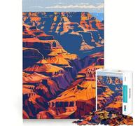 Rompecabezas de 1000 Piezas con Paisaje del Gran Cañón,diseño de líneas limpias,Juguete para desafiar la Mente,diversión navideña (50x75cm)