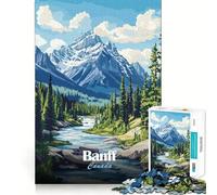 Rompecabezas de 1000 Piezas con Paisaje del Parque Nacional Banff Diseño Sencillo y Divertido Juego de lógica y razonamiento Ideal para Pasar un Buen rato Navidad (50x75cm)