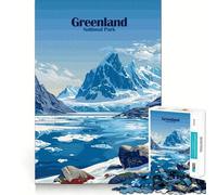 Rompecabezas de 1000 Piezas con Paisaje del Parque Nacional de Groenlandia Póster con Ajuste Juego de Habilidad para Pensar y Relajarse (38x52cm)