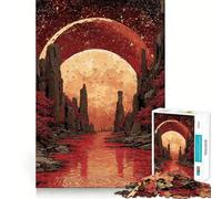Rompecabezas de 1000 Piezas con Paisaje del Planeta Rojo y río para Adultos y Adolescentes Juguete Intelectual para el hogar Disfrute de un Corte de Calidad Regalo clásico (38x26cm)