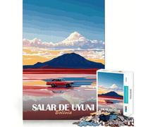 Rompecabezas de 1000 Piezas con Paisaje del Salar de Uyuni para Adultos Juguete de lógica Fina para el Tiempo Libre Arte de Bordes limpios y Coleccionable (38x52cm)