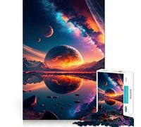 Rompecabezas de 1000 Piezas con Paisaje Espacial fantástico para Adolescentes Juguete de lógica Mental Diseño Tranquilo y Firme Artículo de Santa Claus (38x26cm)