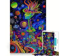 Rompecabezas de 1000 Piezas con Paisaje Espacial psicodélico para Adolescentes Juguete para desarrollar la lógica y la Capacidad de relajación Corte preciso Regalo Ideal (50x75cm)