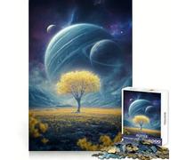 Rompecabezas de 1000 Piezas con Paisaje Espacial y árbol Dorado para Adolescentes Juguete de lógica Mental Diseño Tranquilo y Firme Artículo de Santa Claus (50x75cm)