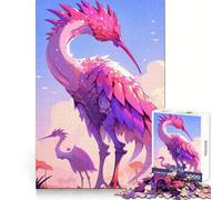 Rompecabezas de 1000 Piezas con Paisaje fantástico de Garza Rosa para Adolescentes Mejora la Memoria Fácil de Usar Ocio Corte Firme Decoración de Pared (38x52cm)