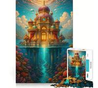 Rompecabezas de 1000 Piezas con Paisaje fantástico de Palacio Submarino para Adolescentes Diversión,tamaño Uniforme,Piezas precisas,Actividad Relajante para Grupos en Interiores (50x75cm)